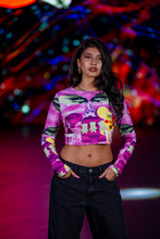 Load image into Gallery viewer, twas world long sleeve crop top #1